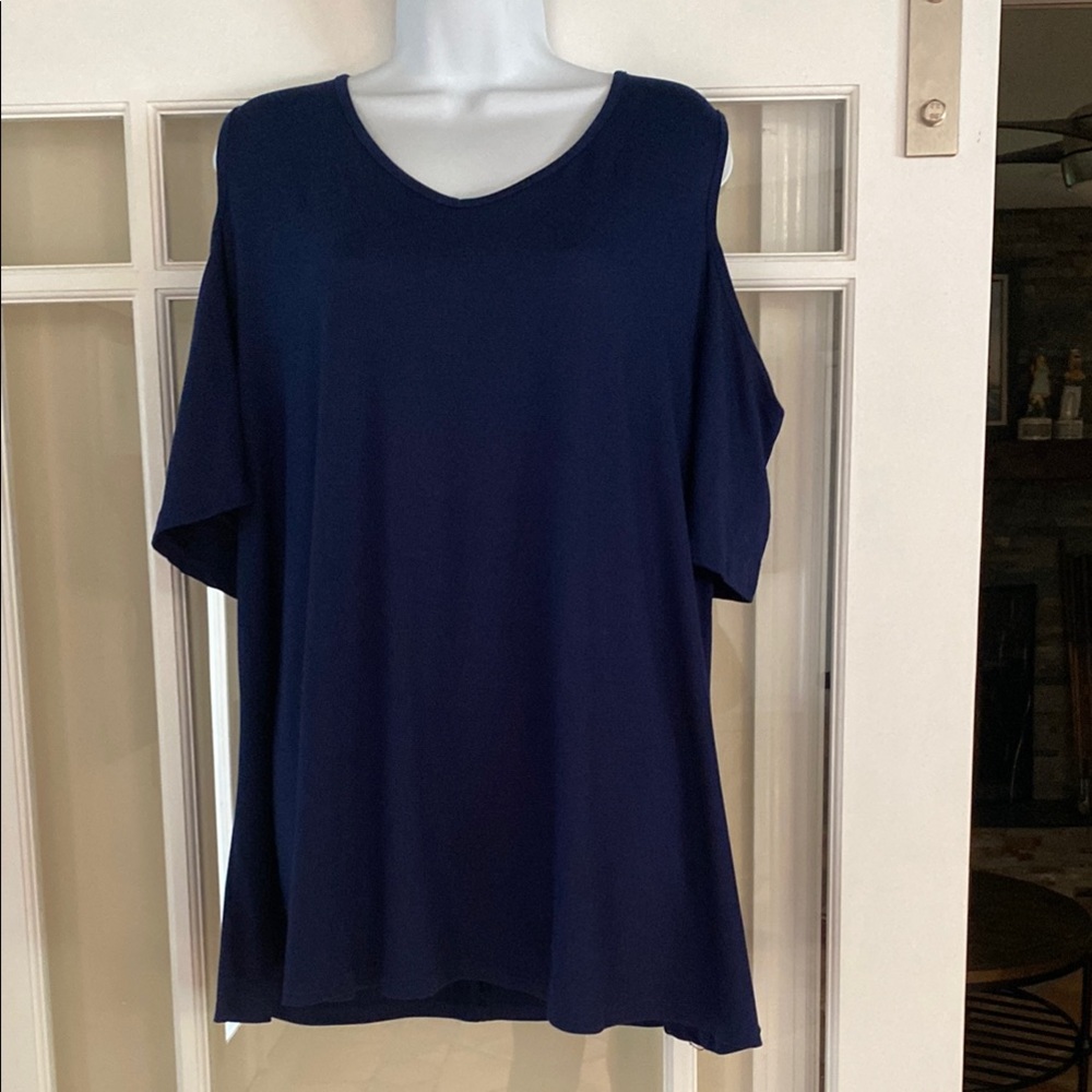 Navy Blue Women's Bare Shoulder Top